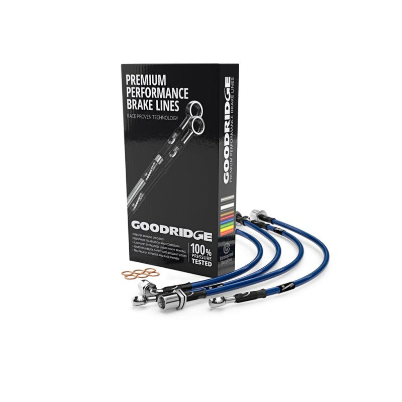 Goodridge 2016+ Ford Focus RS MK3 Phantom Stainless Steel Brake Lines - Electric Blue - Blais Performance Parts