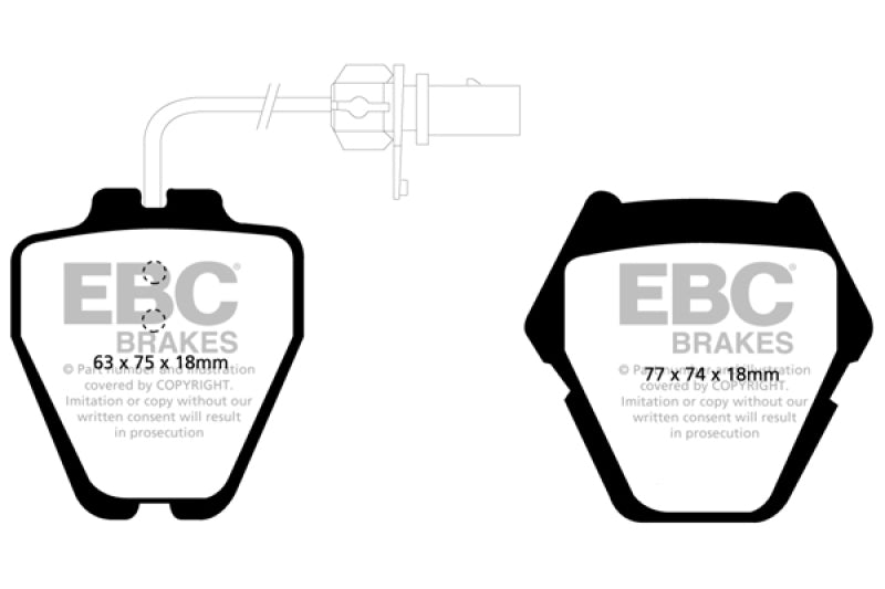 EBC 99-01 Audi A6 Quattro 2.7 Twin Turbo Sedan (8 Pad Set) Redstuff Front Brake Pads - Blais Performance Parts