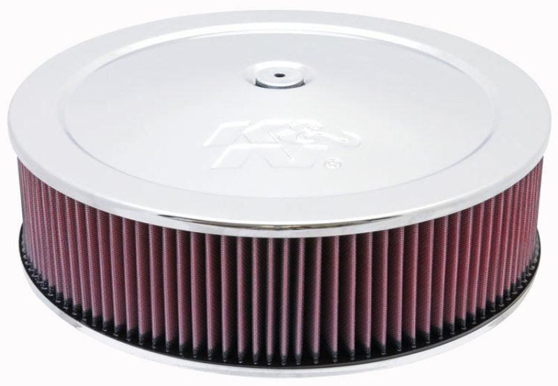 K&N Round Air Filter Assembly 14in. ID / 4..12in. Height / 5.125in. Neck Flange / 7/8in. Drop Ba - Blais Performance Parts