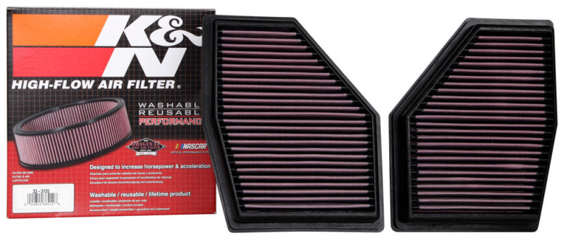 K&N 2020 BMW M550i 4.4L V8 Replacement Air Filter (2 Per Box) - Blais Performance Parts