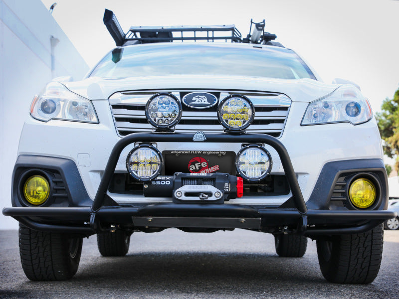 aFe POWER 20-23 Subaru Outback H4 2.4L (t) / H4 2.5L Terra Guard Front Bumper w/ Winch Mount - Black - Blais Performance Parts