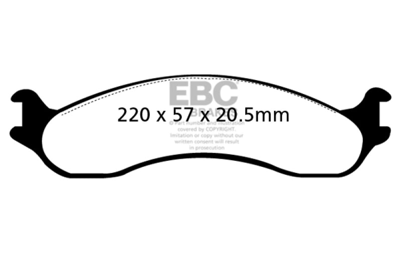 EBC 98-03 Dodge B250 B2500 Cargo 2500 Van 3/4 Ton Yellowstuff Front Brake Pads - Blais Performance Parts