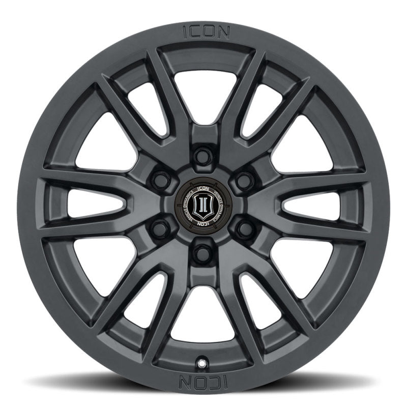 ICON Vector 6 17x8.5 6x5.5 25mm Offset 5.75in BS 95.1mm Bore Satin Black Wheel - Blais Performance Parts