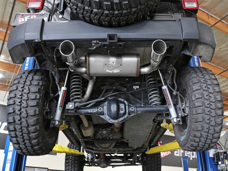 aFe Rebel Series 2.5in 409 SS Axle-Back Exhaust w/Polished Tips 07+ Jeep Wrangler (JK) V6 3.6L/3.8L - Blais Performance Parts