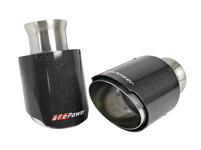 aFe MACH Force-XP 4-1/2in Carbon Fiber OE Replacement Exhaust Tips - 15-19 Dodge Charger/Hellcat - Blais Performance Parts