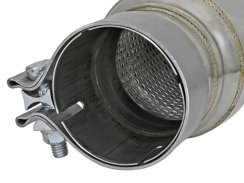 aFe MACH Force-Xp 304 Stainless Steel Resonator 2.5in Inlet/Outlet x 4in Dia x 15in Body x 19in L - Blais Performance Parts