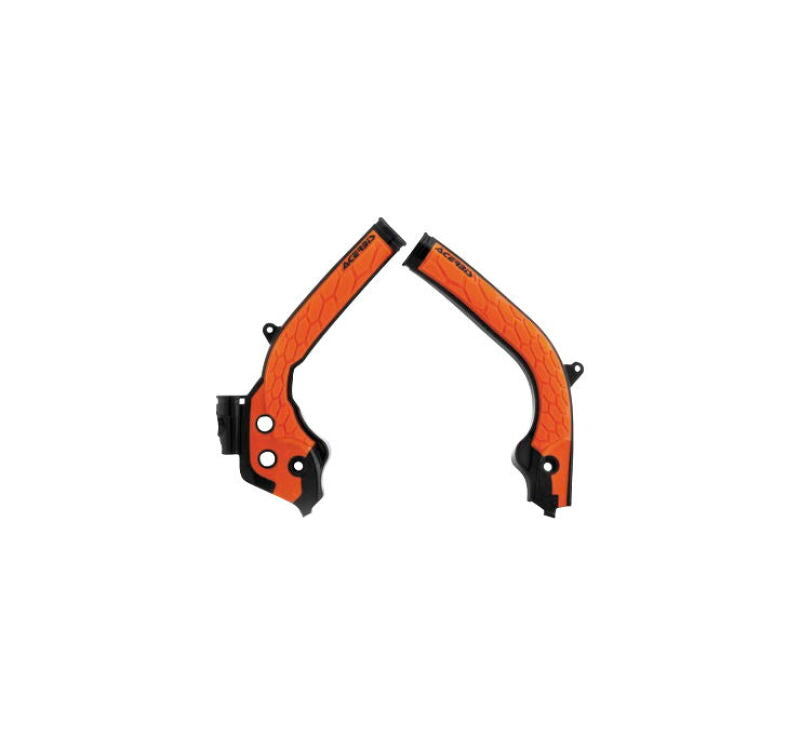 Acerbis 16-19 KTM 125-450 SX/SX-F/XC-F/XC/XC-W/EXC-F/ Husq Frame Guards- X-Grip - Black/16 Orange - Blais Performance Parts