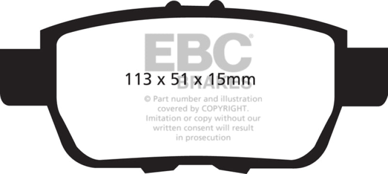 EBC 09-14 Acura TL 3.5 Yellowstuff Rear Brake Pads - Blais Performance Parts