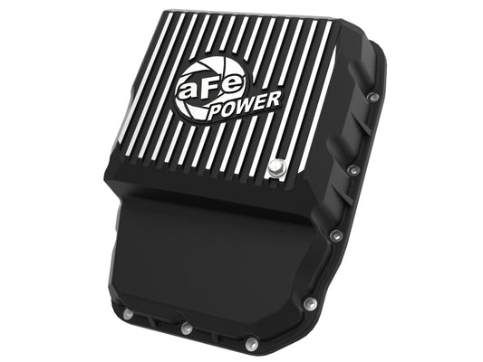 aFe Transmission Pan (Black w/ Machined Fins) 13-19 Dodge Diesel Trucks L6-6.7L (td) - Blais Performance Parts