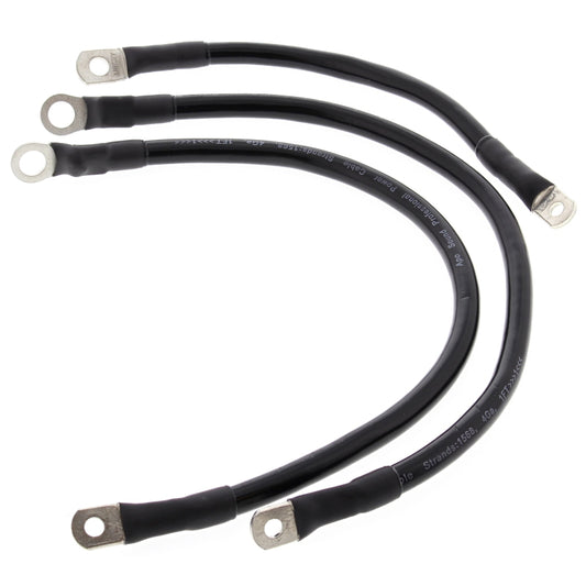 All Balls Racing 66-77 Harley FLH Electra Glide Battery Cable Kit Black - Blais Performance Parts