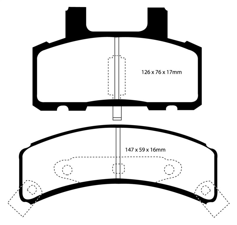 EBC 97-99 Cadillac Deville 4.6 (Rear Drums) Yellowstuff Front Brake Pads - Blais Performance Parts