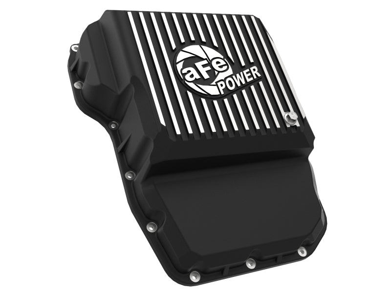 aFe Transmission Pan (Black w/ Machined Fins) 13-19 Dodge Diesel Trucks L6-6.7L (td) - Blais Performance Parts