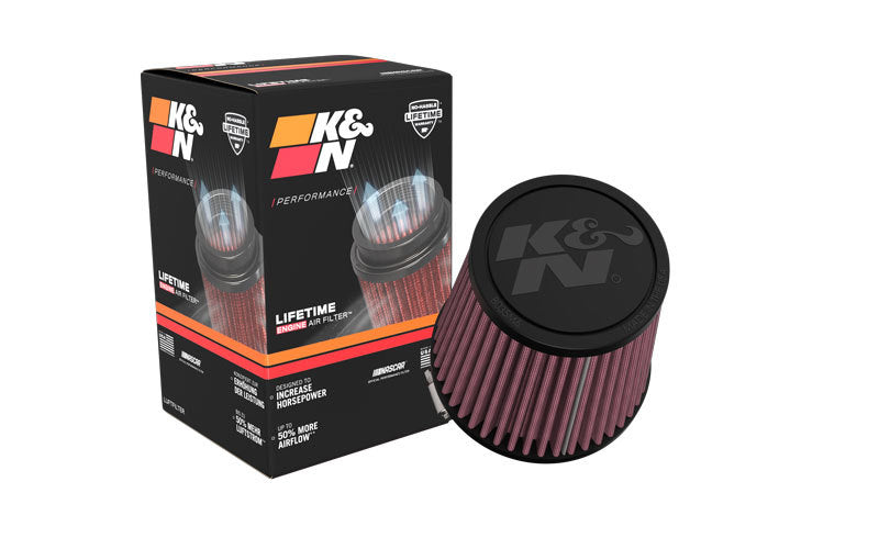 K&N Universal Clamp-On Air Filter 3in FLG /4 1/2in B / 3 1/2in T / 4 3/8in H - Blais Performance Parts