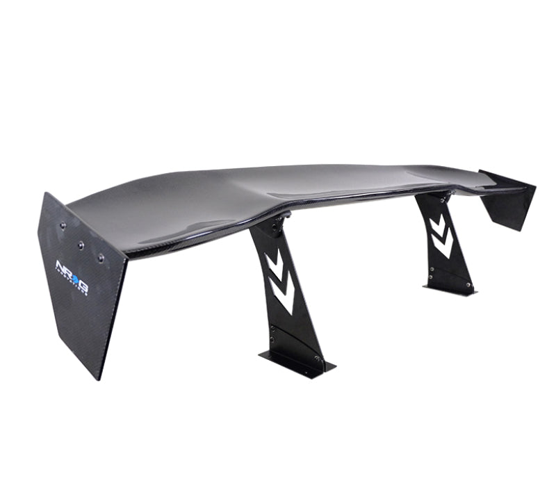 NRG Carbon Fiber Spoiler - Universal (69in.) w/NRG Logo / Stand Cut Out / Large Side Plate - Blais Performance Parts