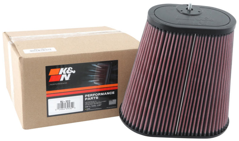 K&N Universal Clamp-On Air Filter 3-1/8in Dual FLG  8-7/8in X 5-3/16 B 6-1/4in X 4IN T, 9inH W/STUD - Blais Performance Parts