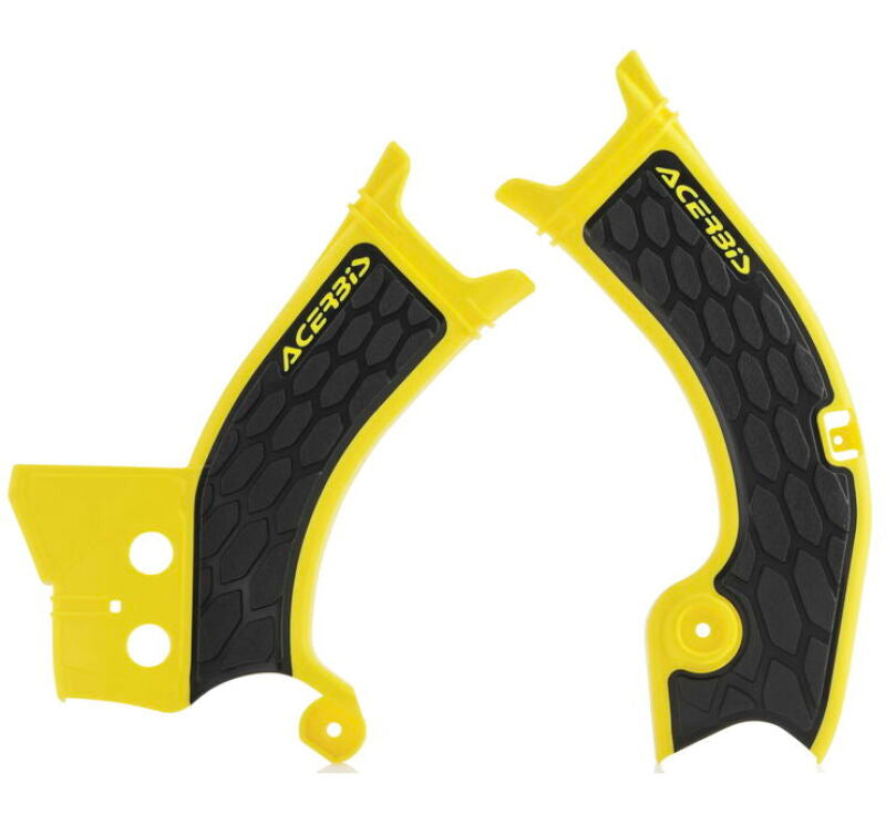 Acerbis 18-24 Suzuki RMZ250/ RMZ450 Frame Guard X Grip - Yellow/Black - Blais Performance Parts