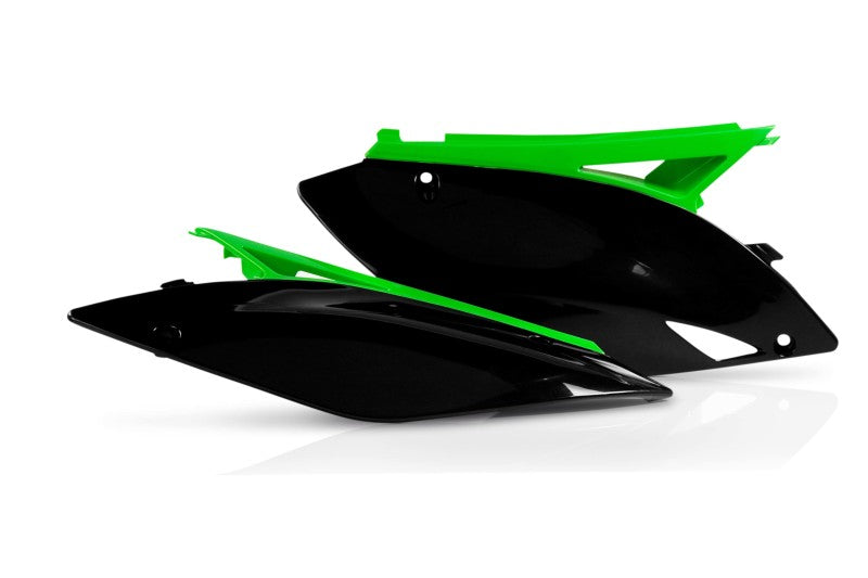 Acerbis 09-12 Kawasaki KX250F/ KX450F Side Panels - Black/Green - Blais Performance Parts