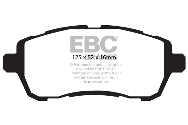 EBC 10+ Ford Fiesta 1.6 (FOR NON-ST/NON-TURBO) Greenstuff Front Brake Pads - Blais Performance Parts