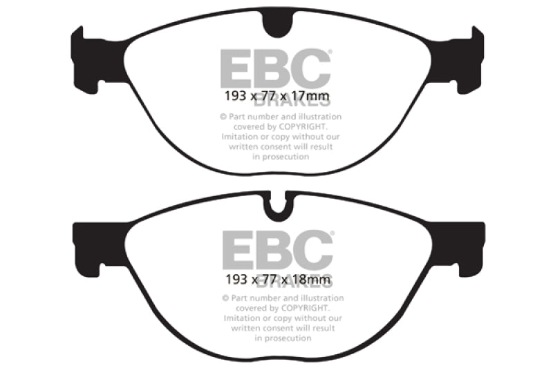 EBC 10-15 Jaguar XF 5.0 Supercharged (470) Yellowstuff Front Brake Pads - Blais Performance Parts