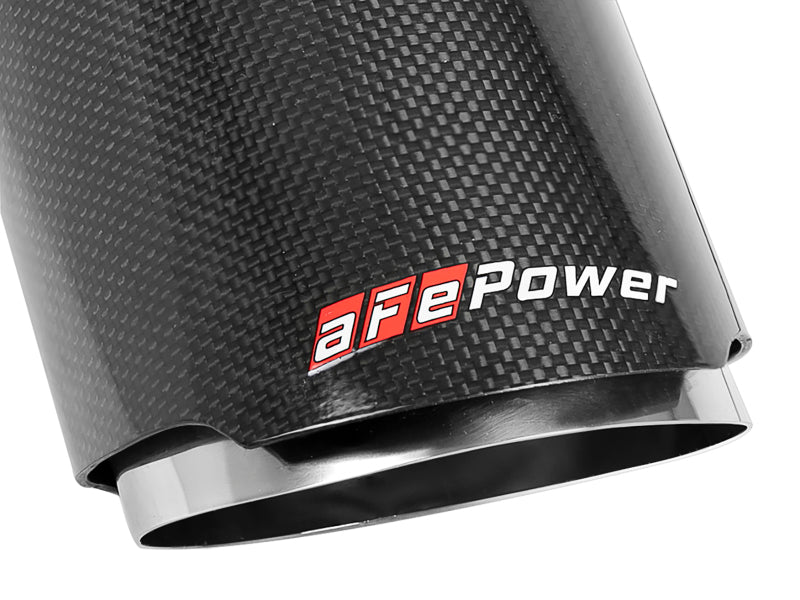 aFe MACH Force-XP 4-1/2in Carbon Fiber OE Replacement Exhaust Tips - 15-19 Dodge Charger/Hellcat - Blais Performance Parts