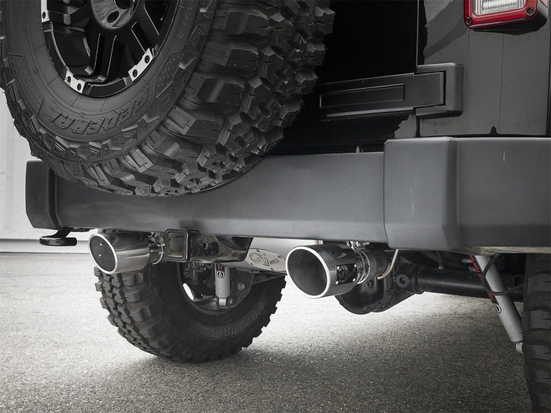 aFe Rebel Series 2.5in 409 SS Axle-Back Exhaust w/Polished Tips 07+ Jeep Wrangler (JK) V6 3.6L/3.8L - Blais Performance Parts