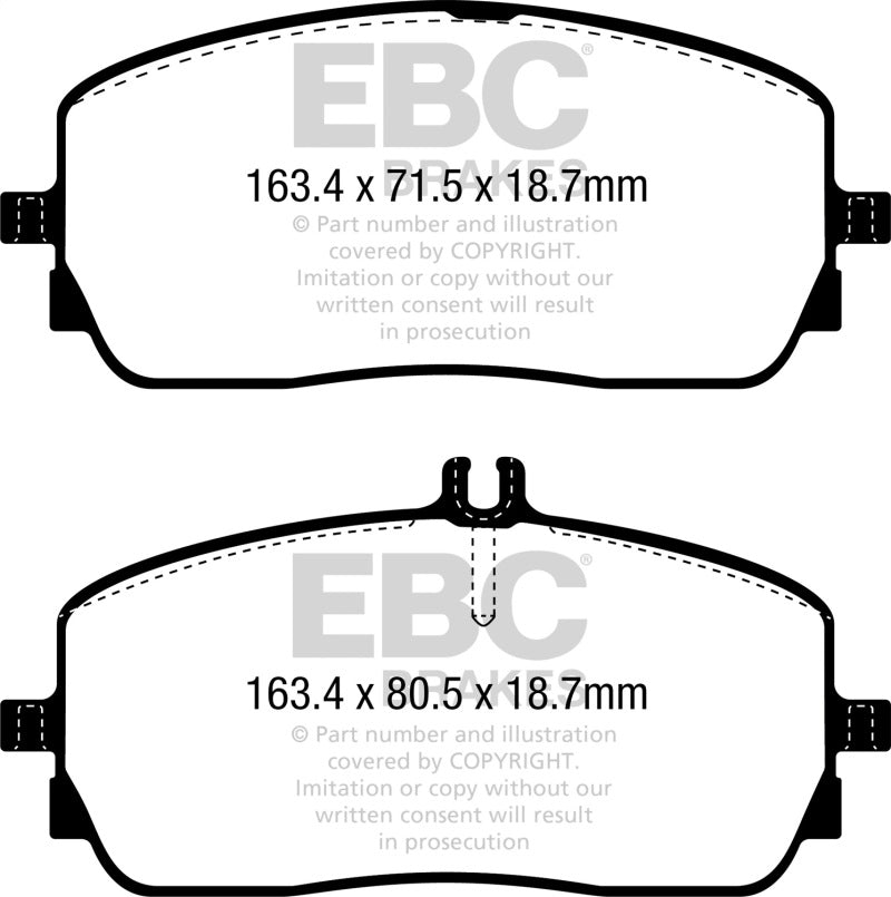 EBC 2019+ Mercedes-Benz A220 Sedan (V177) Yellowstuff Front Brake Pads - Blais Performance Parts