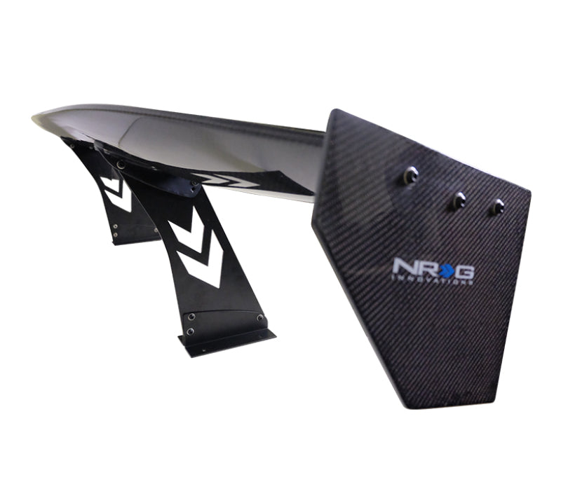 NRG Carbon Fiber Spoiler - Universal (69in.) w/NRG Logo / Stand Cut Out / Large Side Plate - Blais Performance Parts