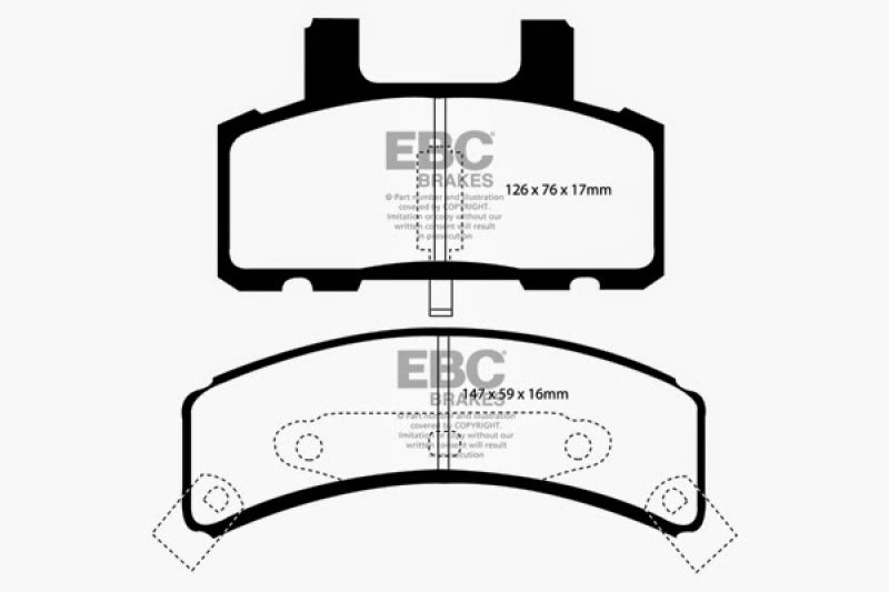 EBC 97-99 Cadillac Deville 4.6 (Rear Drums) Yellowstuff Front Brake Pads - Blais Performance Parts