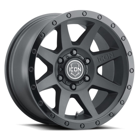 ICON Rebound 18x9 6x5.5 0mm Offset 5in BS 106.1mm Bore Double Black Wheel - Blais Performance Parts