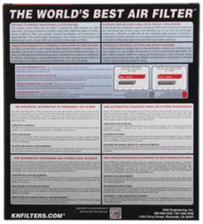 K&N Replacement Air Filter - 10.625in O/S L x 7.625in O/S W x .688in H for Arctic Cat - Blais Performance Parts