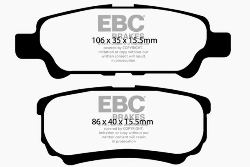 EBC 11-14 Chrysler 200 2.4 Redstuff Rear Brake Pads - Blais Performance Parts