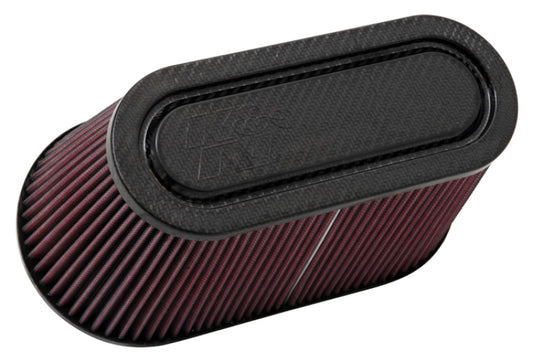 K&N Filter Univ Air Filter Carb Fib T/B 3-1/2in FLG OD / 12x6in B / 9-15/16x3-15/16in T / 6in H - Blais Performance Parts