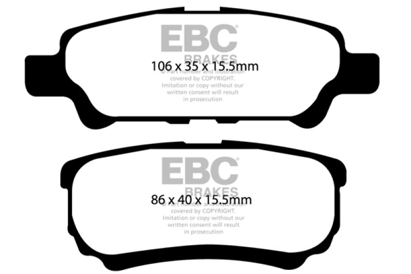 EBC 11-14 Chrysler 200 2.4 Redstuff Rear Brake Pads - Blais Performance Parts