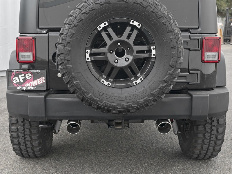 aFe Rebel Series 2.5in 409 SS Axle-Back Exhaust w/Polished Tips 07+ Jeep Wrangler (JK) V6 3.6L/3.8L - Blais Performance Parts