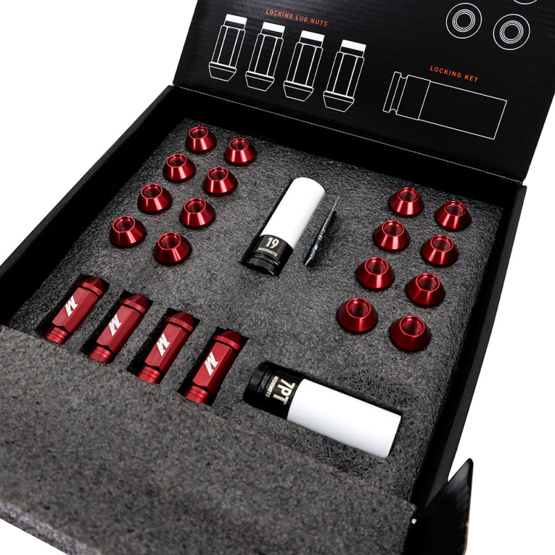 Mishimoto Aluminum Locking Lug Nuts M12x1.25 20pc Set Red - Blais Performance Parts