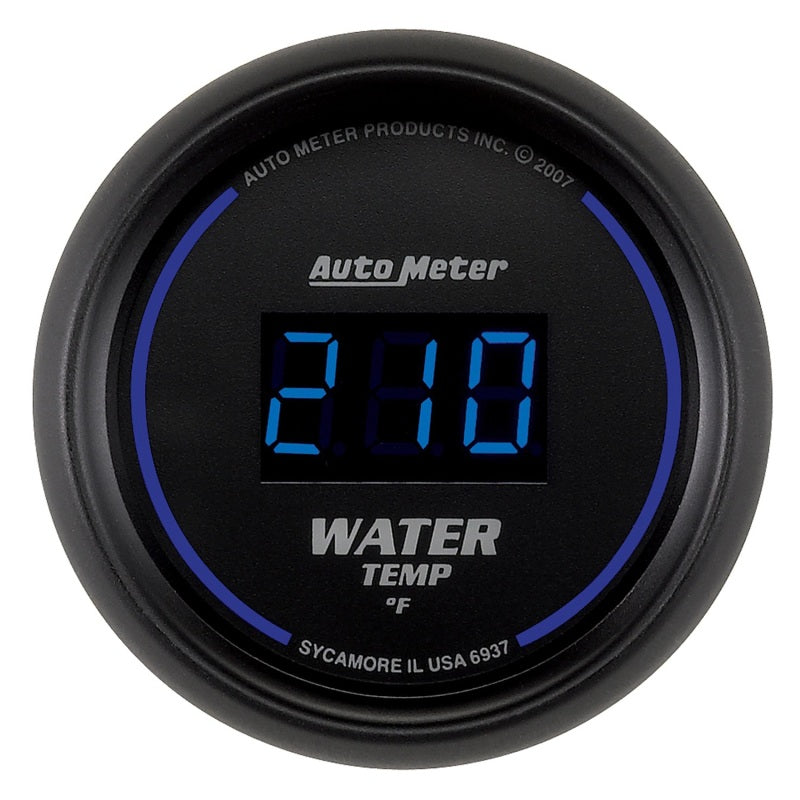 Autometer Cobalt Digital 52.4mm Black 0-300 deg F Water Temperature Gauge - Blais Performance Parts