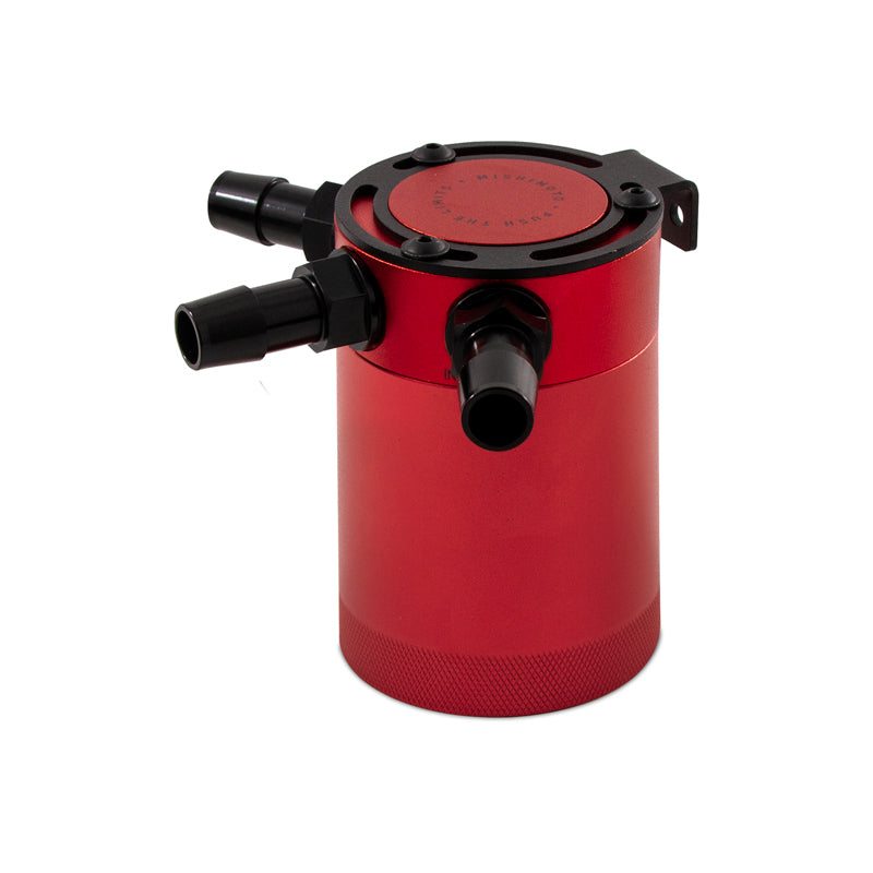 Mishimoto Compact Baffled Oil Catch Can 3-Port - Red - Blais Performance Parts