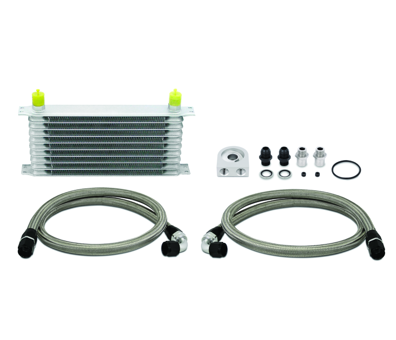 Mishimoto Universal 10 Row Oil Cooler Kit (Metal Braided Lines) - Blais Performance Parts