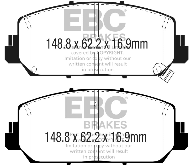 EBC 16+ Acura ILX 2.4 Yellowstuff Front Brake Pads - Blais Performance Parts