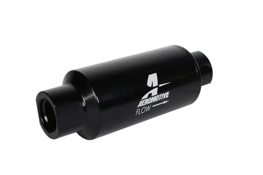 Aeromotive In-Line Filter 10AN 10 Micron Microglass Element Bright-Dip Black 2in OD - Blais Performance Parts