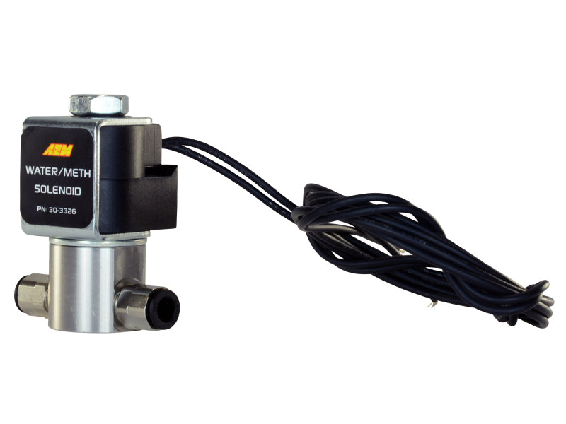 AEM Water/Methanol Injection System - High-Flow Low-Current WMI Solenoid - 200PSI 1/8in-27NPT In/Out - Blais Performance Parts