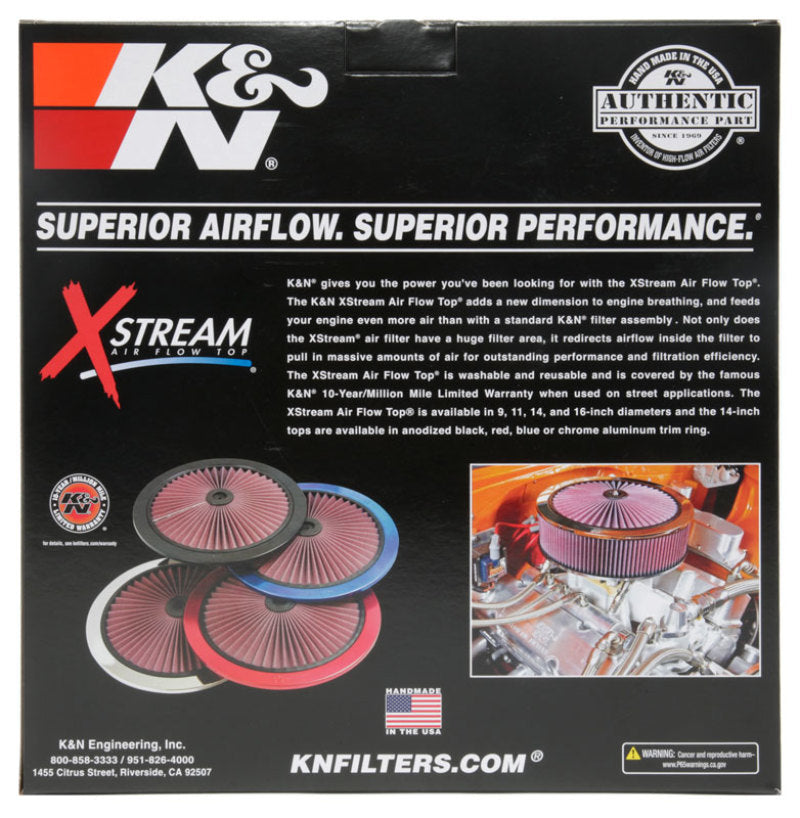 K&N X-Stream Top Filter Only 11in - Black - Blais Performance Parts