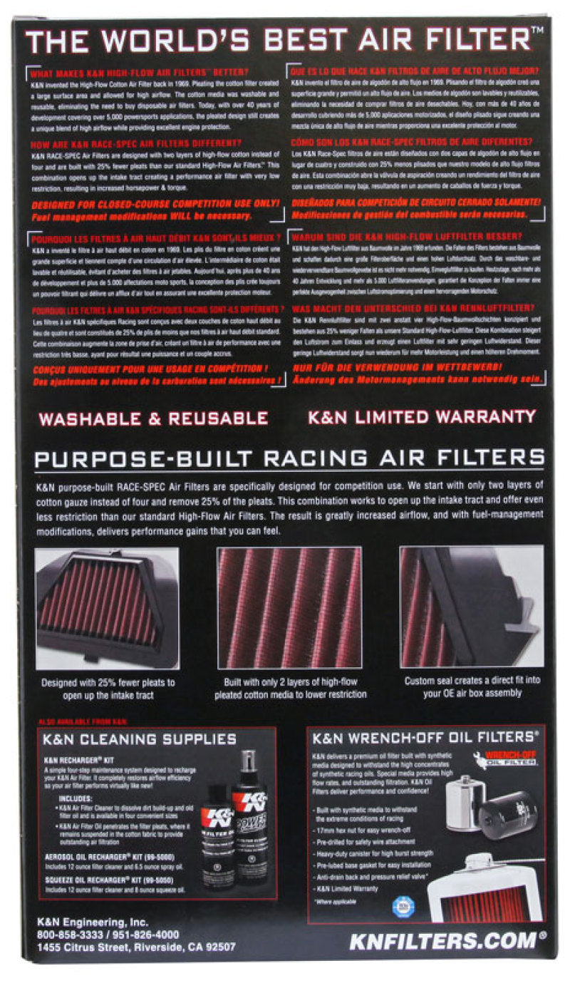 K&N 08-13 Yamaha YZF R6 599 Replacement Air Filter - Race Specific - Blais Performance Parts