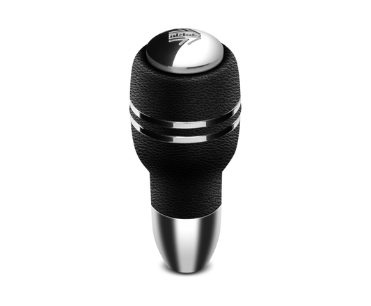 Momo Automatico Shift Knob - Black Leather, Chrome Insert - Blais Performance Parts