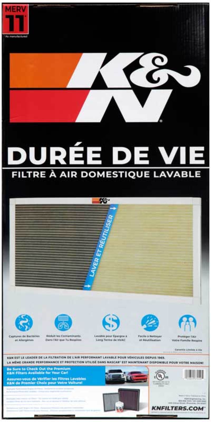 K&N HVAC Filter - 12 x 24 x 1 - Blais Performance Parts