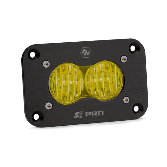 Baja Designs S2 Pro Wide Cornering Pattern Flush Mount LED Light - Amber - Blais Performance Parts