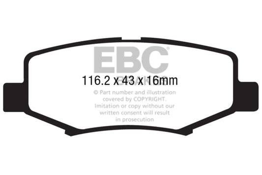 EBC 06-11 Dodge Nitro 3.7 Extra Duty Rear Brake Pads - Blais Performance Parts