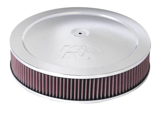 K&N 14in Red Custom Air Cleaner Assembly - 5.125in ID x 14in OD x 2.75in H x 1.25in Drop Base - Blais Performance Parts