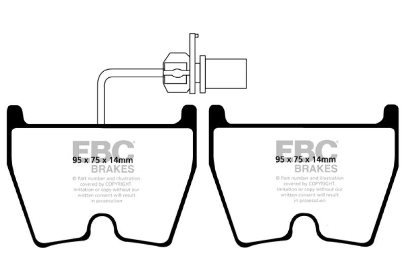 EBC 06-09 Audi RS4 4.2 (Cast Iron Rotors) Redstuff Front Brake Pads - Blais Performance Parts