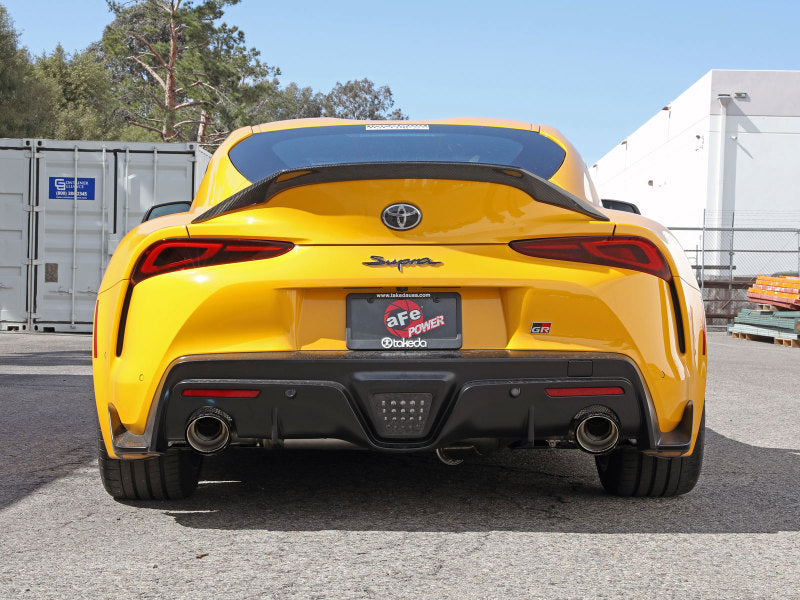 aFe POWER Takeda 2021 Toyota Supra 2.0L (t) 2.5in-3in 304 SS CB Exhaust w/ Carbon Tips - Blais Performance Parts